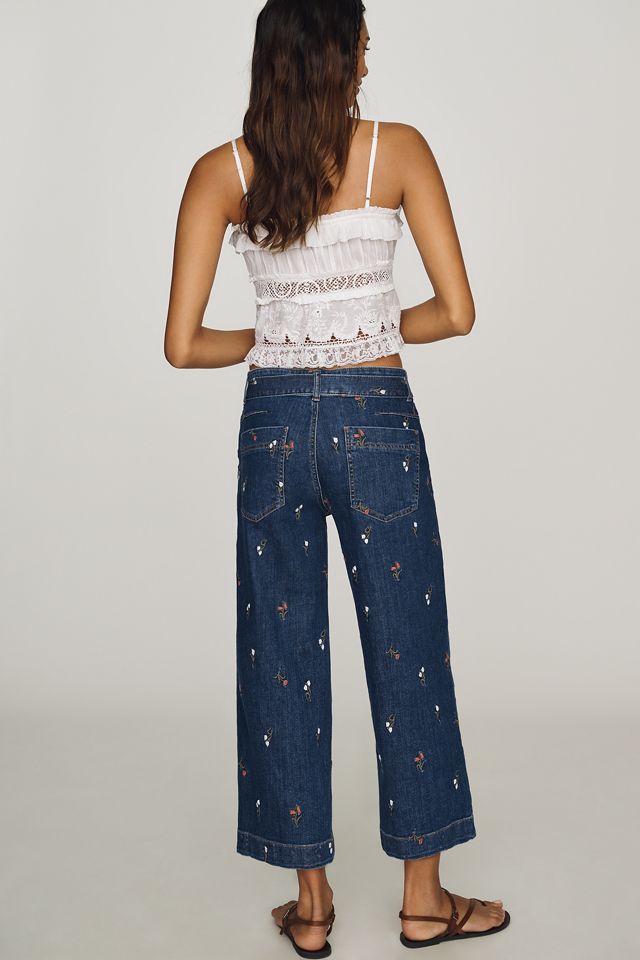 Pilcro Low-Rise Crop Wide-Leg Belted Jeans #3