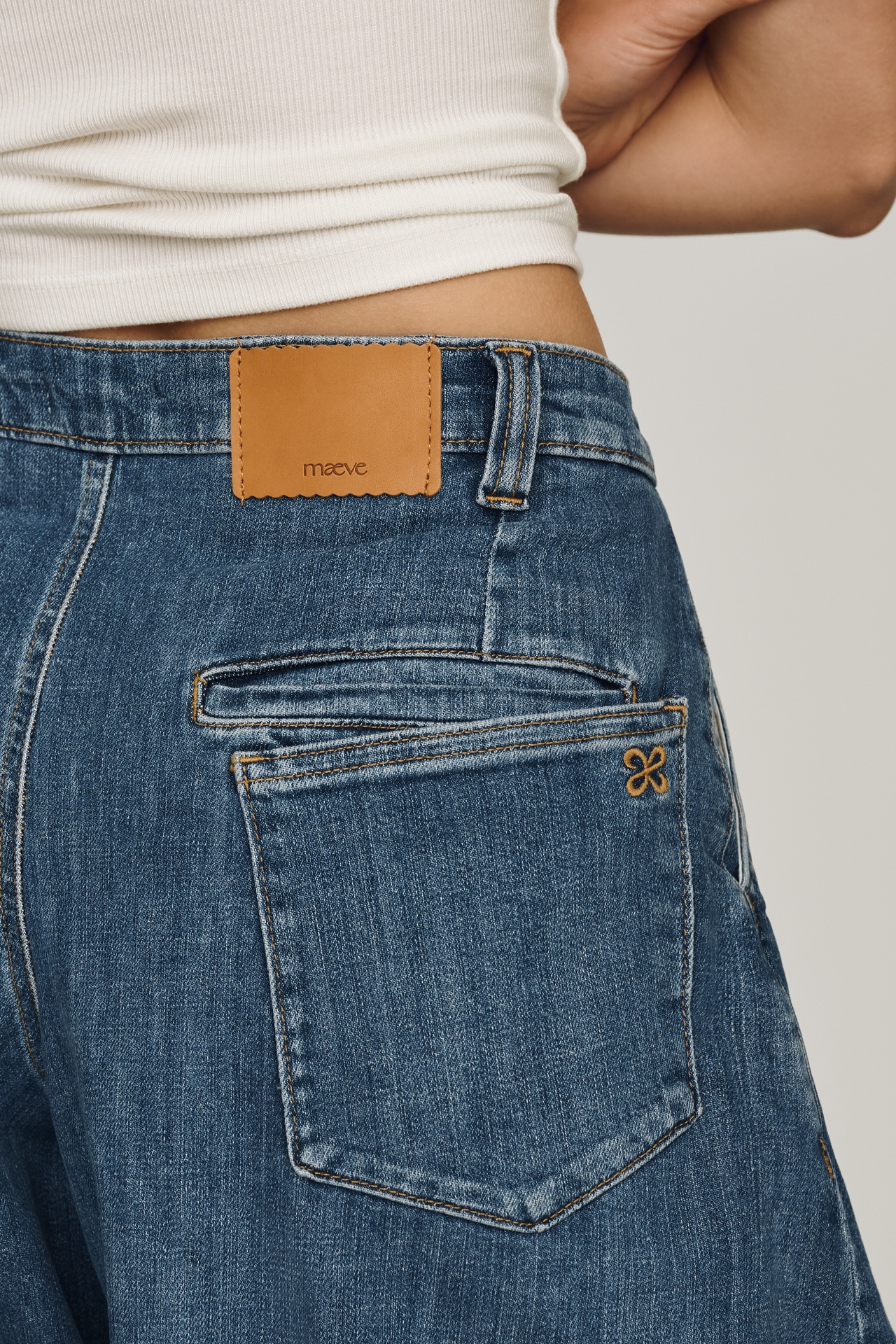 Maeve Belted High-Rise Relaxed Barrel Jeans