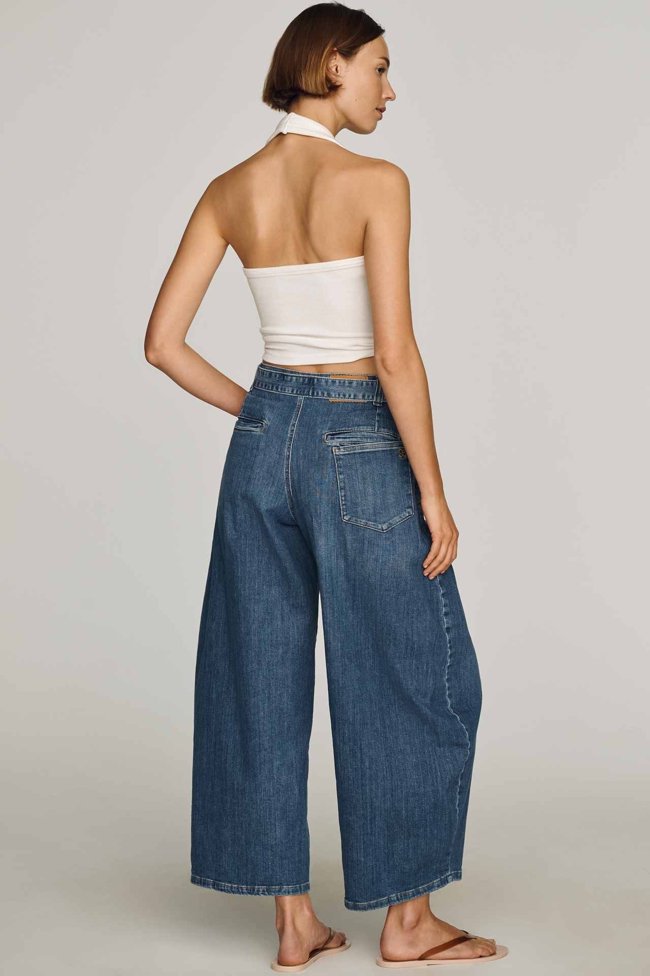 Maeve Belted High-Rise Relaxed Barrel Jeans