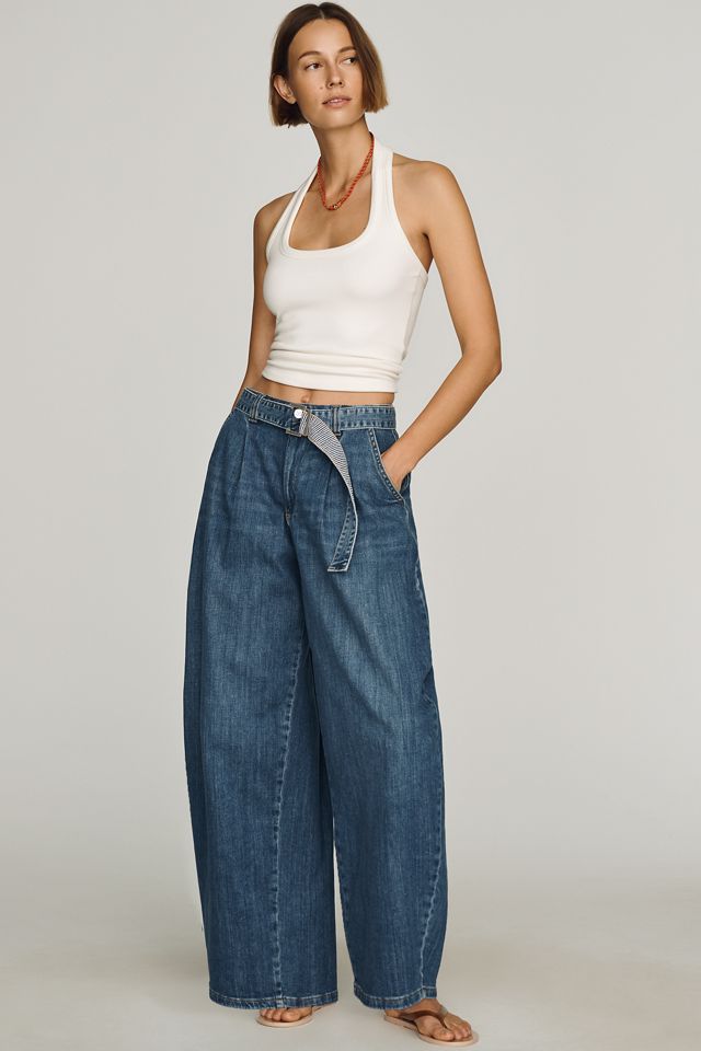 Maeve Belted High-Rise Relaxed Barrel Jeans #1