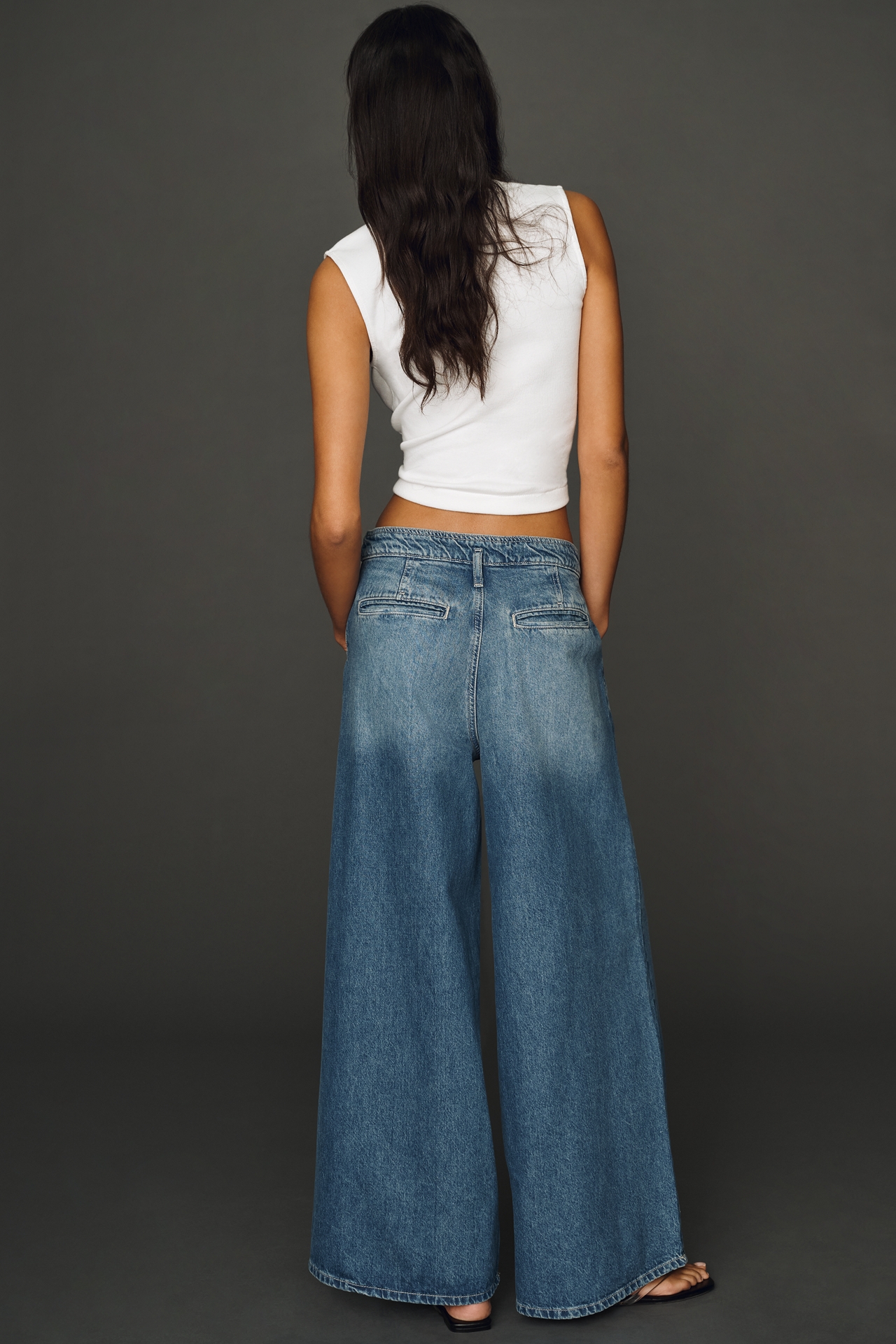 Pilcro Pleated High-Rise Wide-Leg Jeans