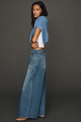 Pilcro Pleated High-Rise Wide-Leg Jeans
