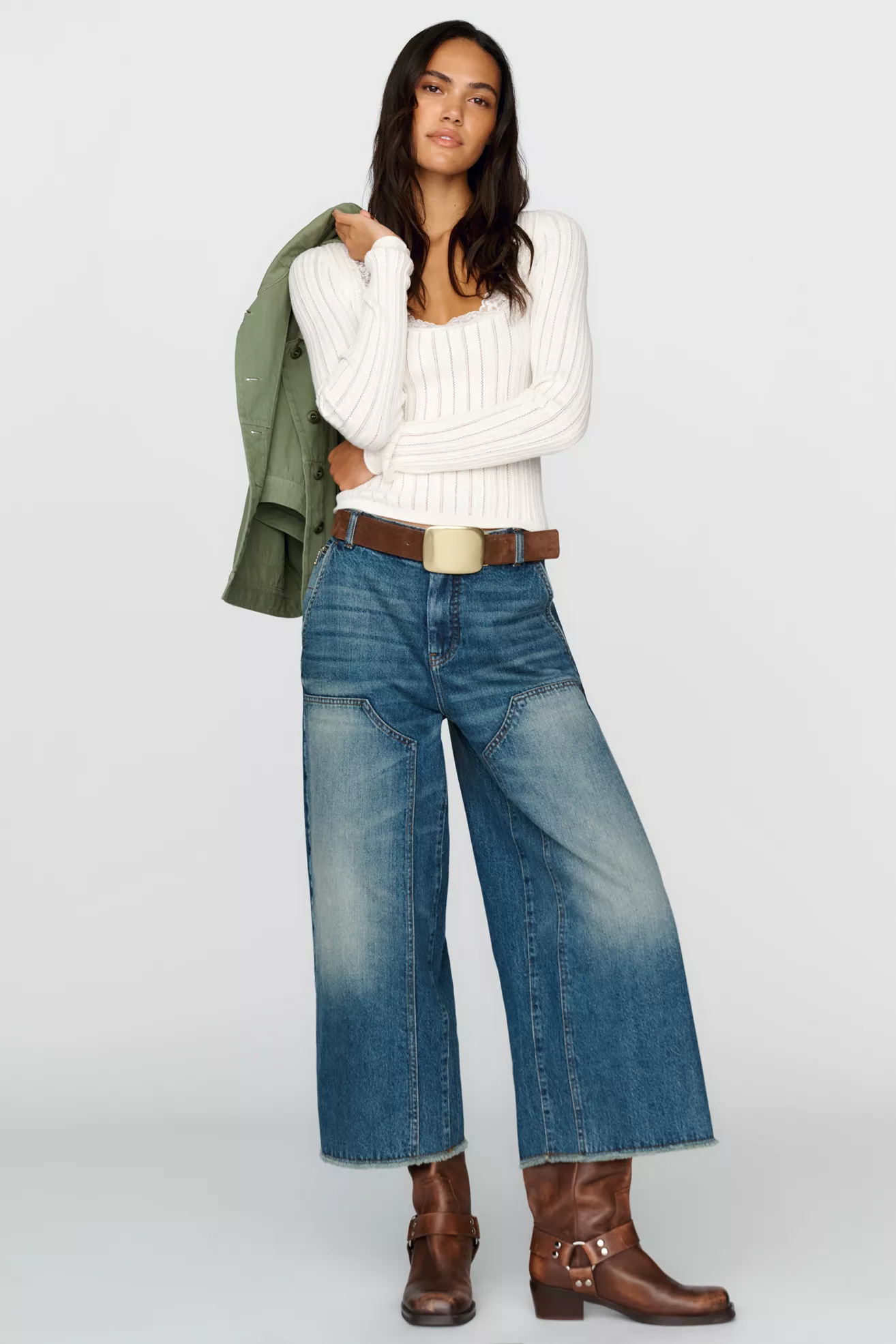 Pilcro Eden Utility High Rise Cropped Jeans