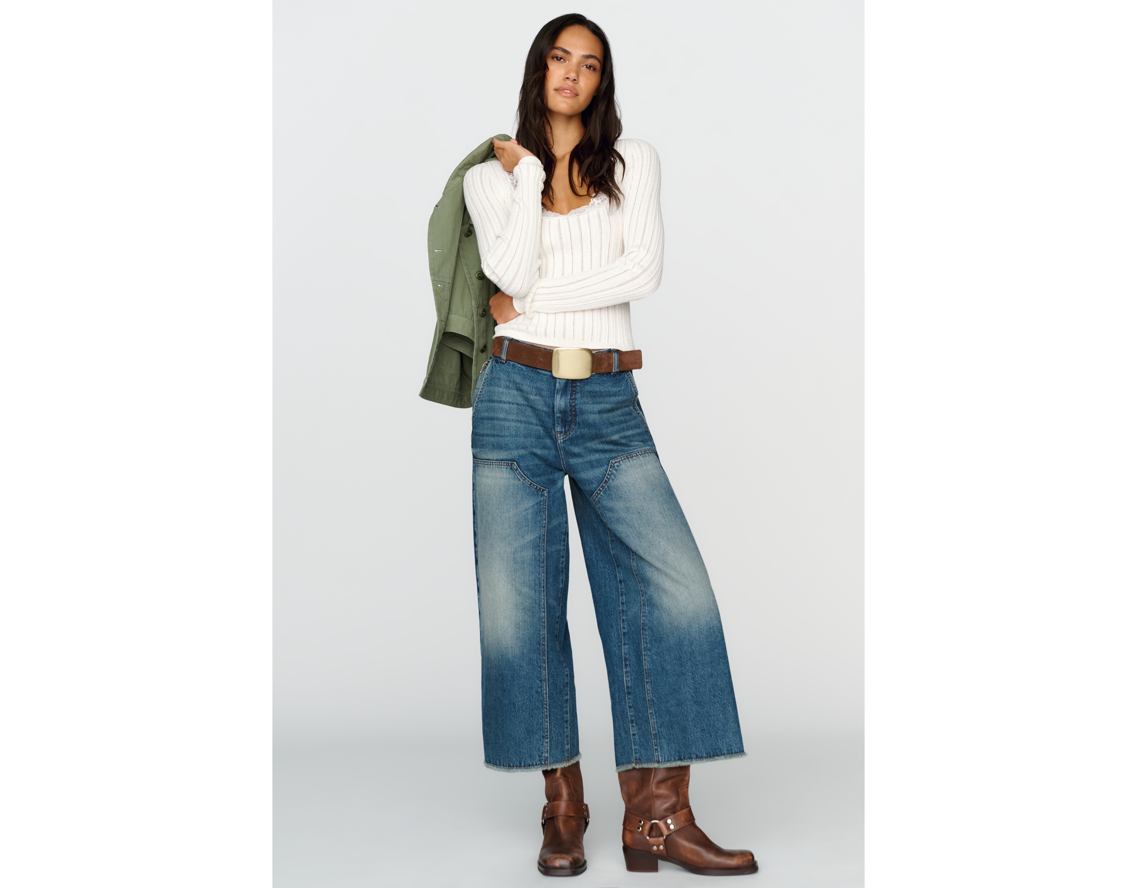Pilcro Eden Utility High Rise Cropped Jeans