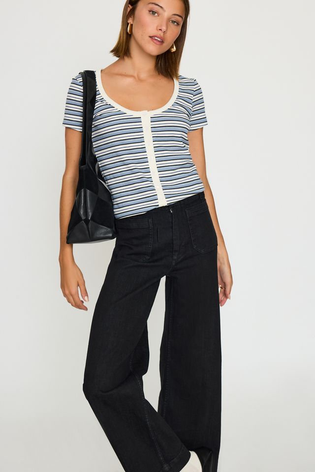 The Colette High-Rise Wide-Leg Full-Length Jeans by Maeve #1