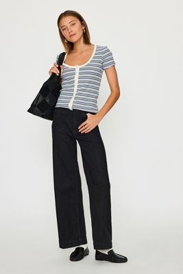 Jean Colette taille haute jambe large pleine longueur par Maeve