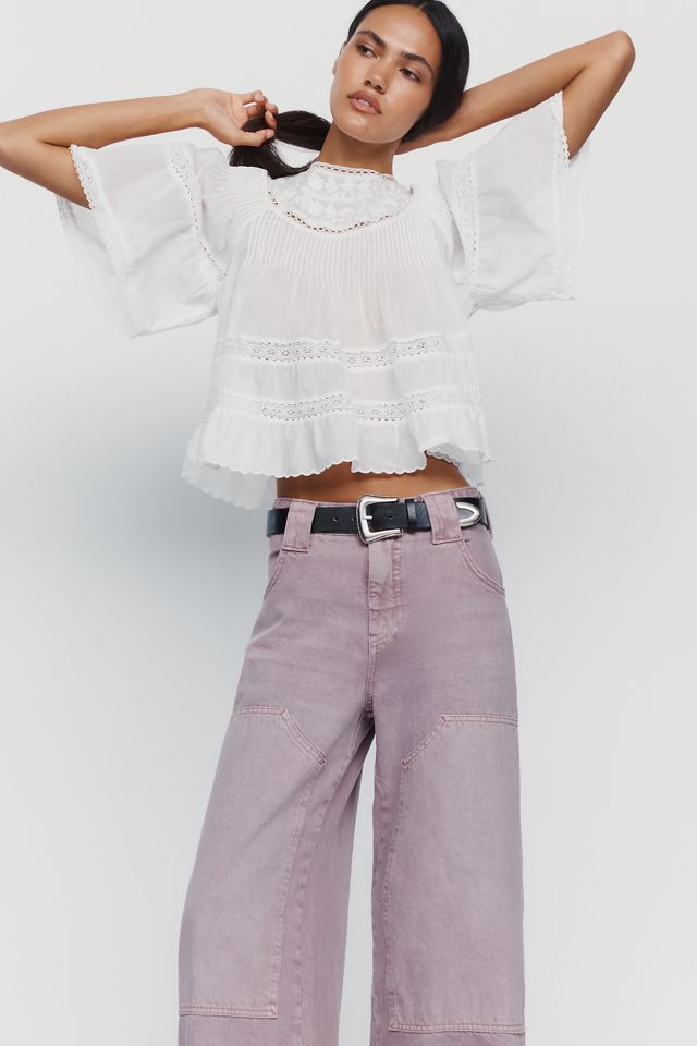 Pilcro High Rise Puddle Curve Barrel Leg Jeans #4
