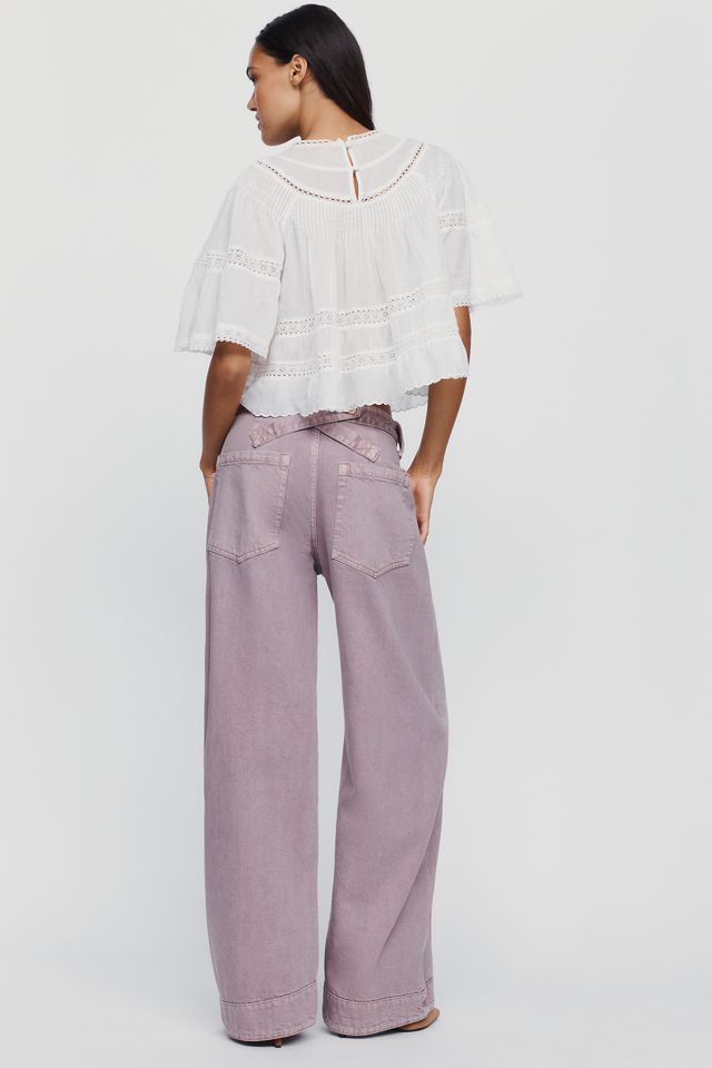 Pilcro High Rise Puddle Curve Barrel Leg Jeans #6
