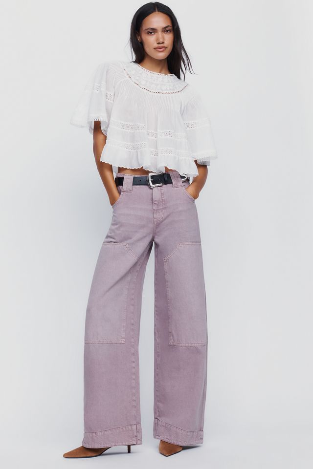 Pilcro High Rise Puddle Curve Barrel Leg Jeans #1