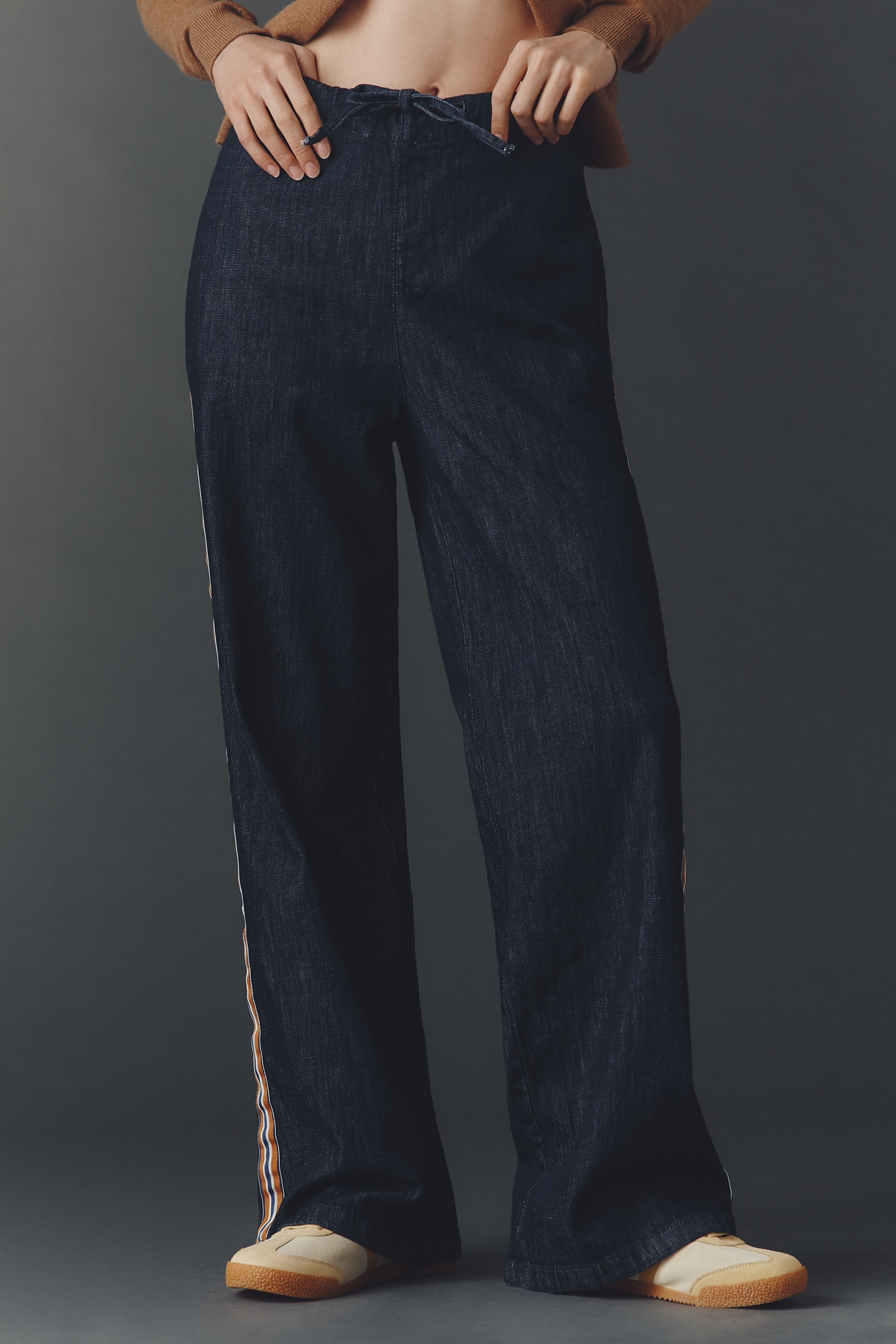 Maeve Pull-On High-Rise Wide-Leg Track Pants