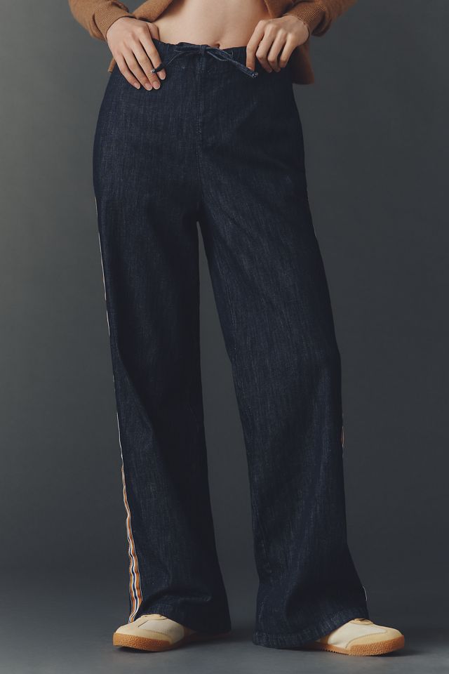 Maeve Pull-On High-Rise Wide-Leg Track Pants #1