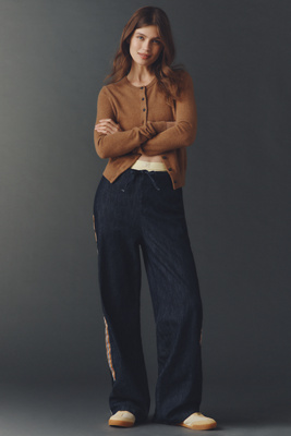 Maeve Pull-On High-Rise Wide-Leg Track Pants product page