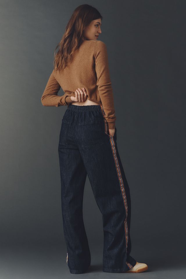 Maeve Pull-On High-Rise Wide-Leg Track Pants #4