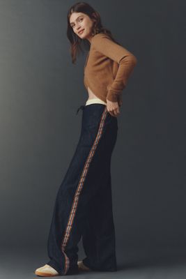 Maeve Pull-On High-Rise Wide-Leg Track Pants