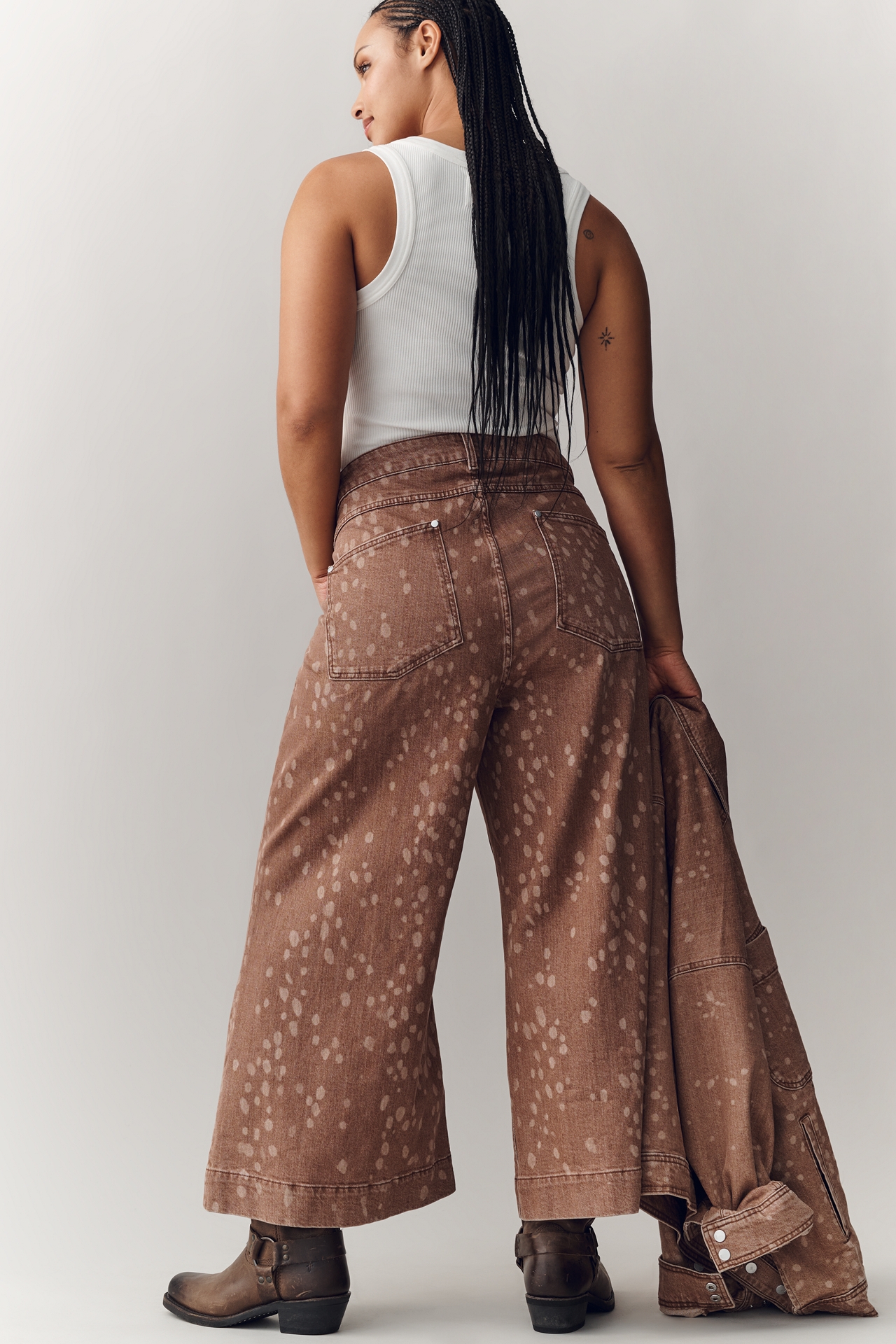 Pilcro Oh Deer High-Rise Wide-Leg Jeans