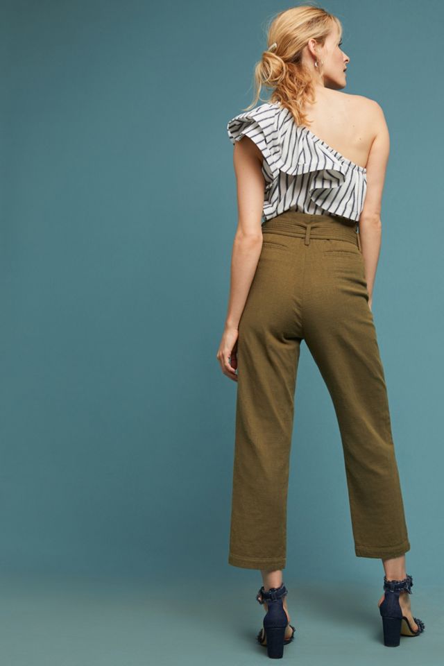 AG Paperbag-Waisted Wide-Legs Pants #1