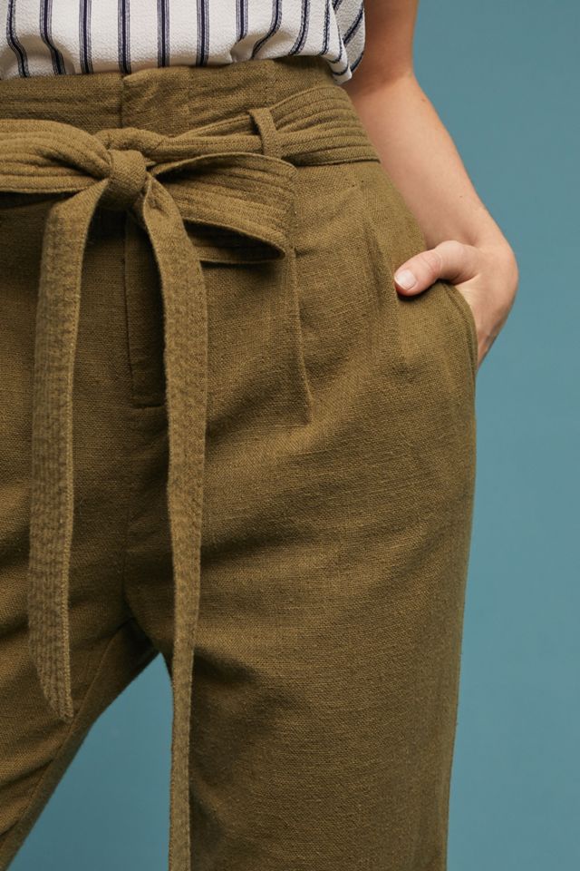 AG Paperbag-Waisted Wide-Legs Pants #3