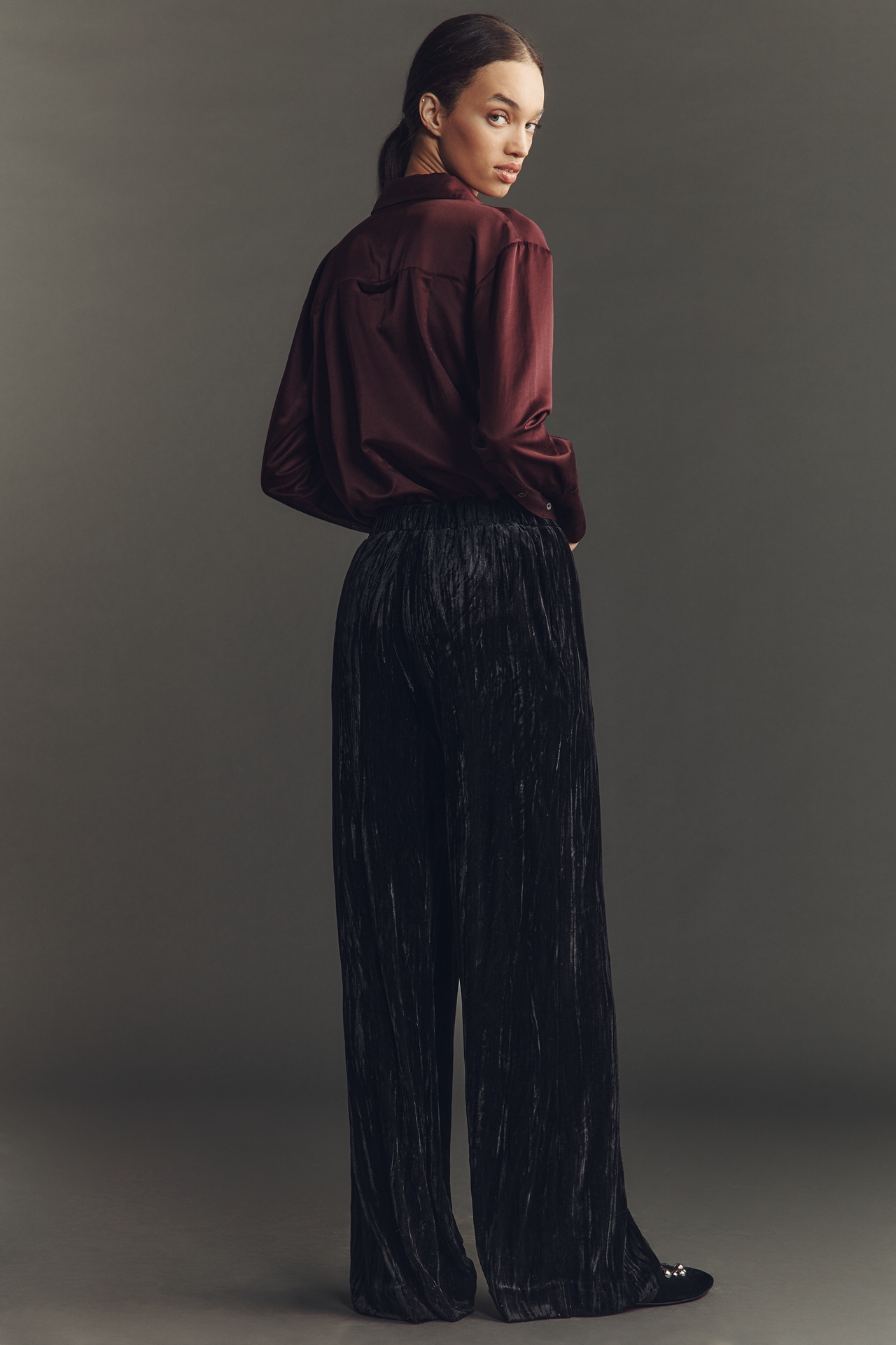 AG Careen Velvet Wide-Leg Pants