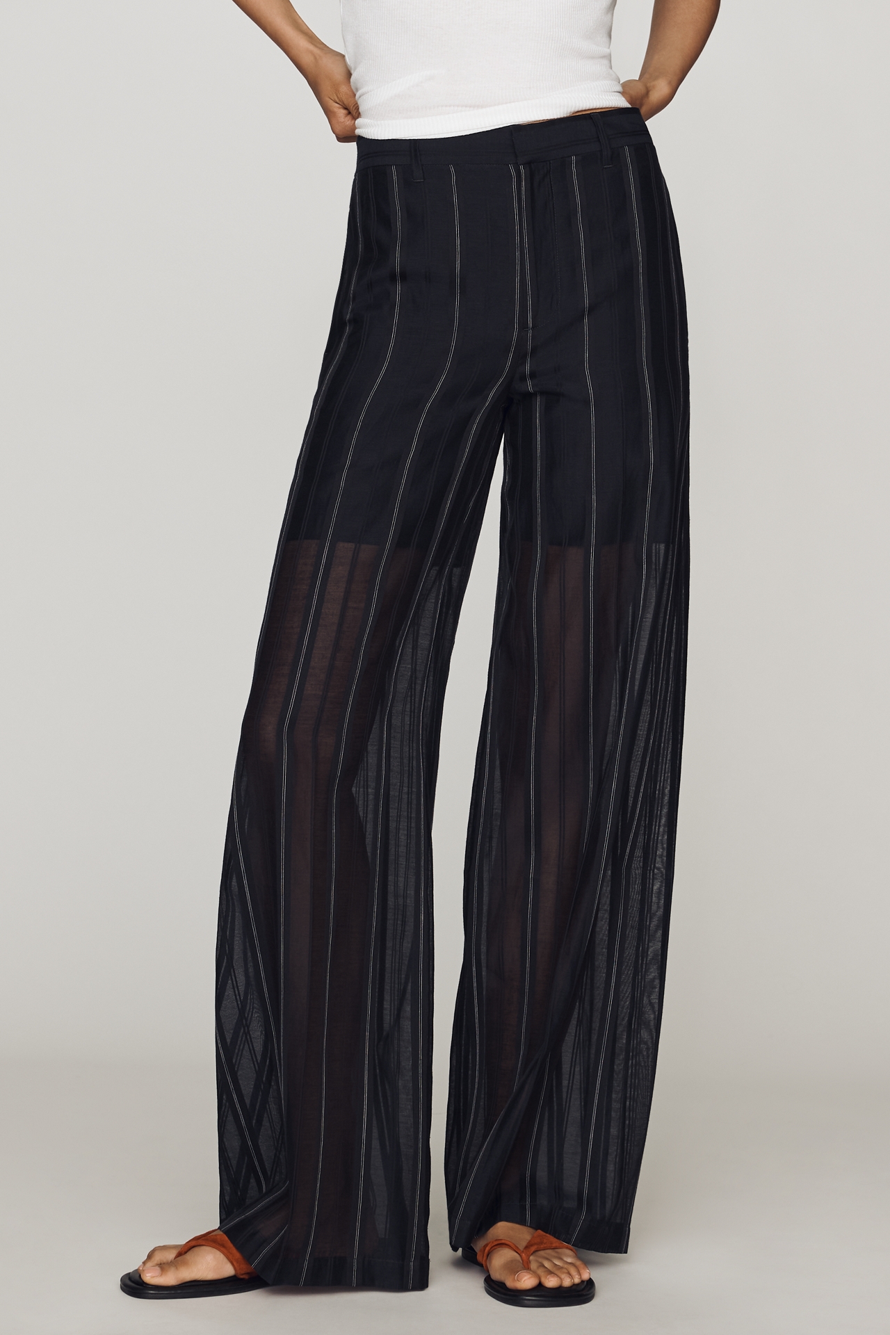 AG Jeans Anna Mid-Rise Wide-Leg Trousers