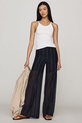 AG Jeans Anna Mid-Rise Wide-Leg Trousers