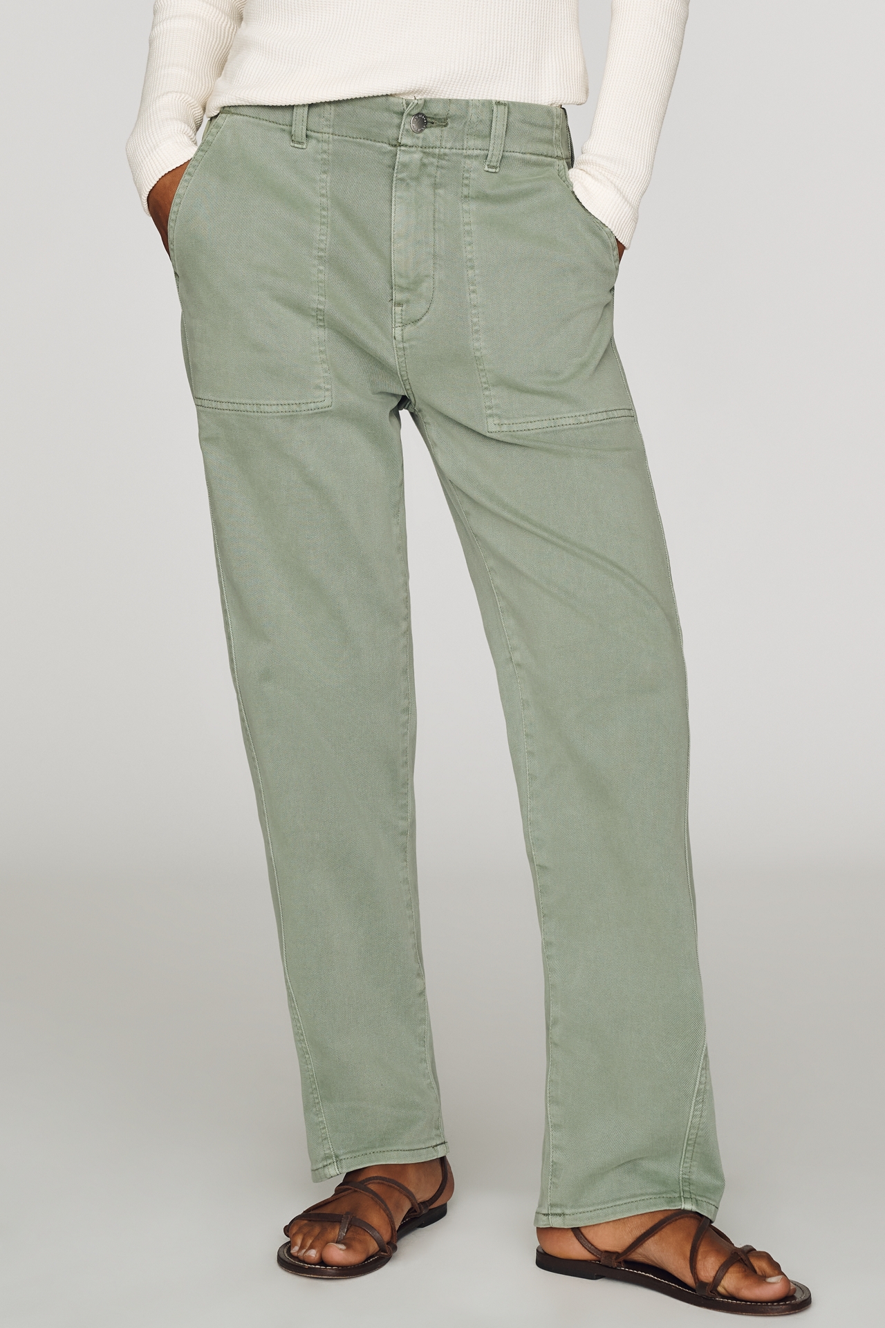 AG Jeans Analeigh Mid-Rise Straight-Leg Pants