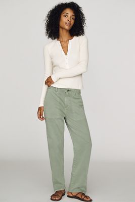 AG Jeans Analeigh Mid-Rise Straight-Leg Pants