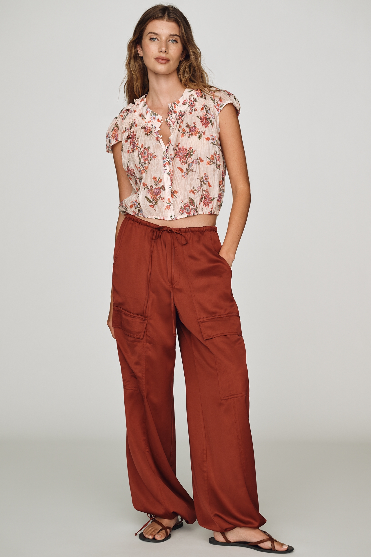 AG Atwater Satin Cargo Pants