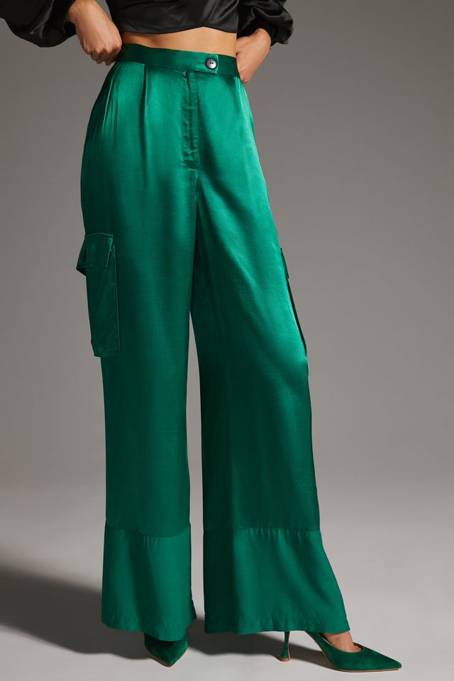 Corey Lynn Calter Satin Cargo Pants #1