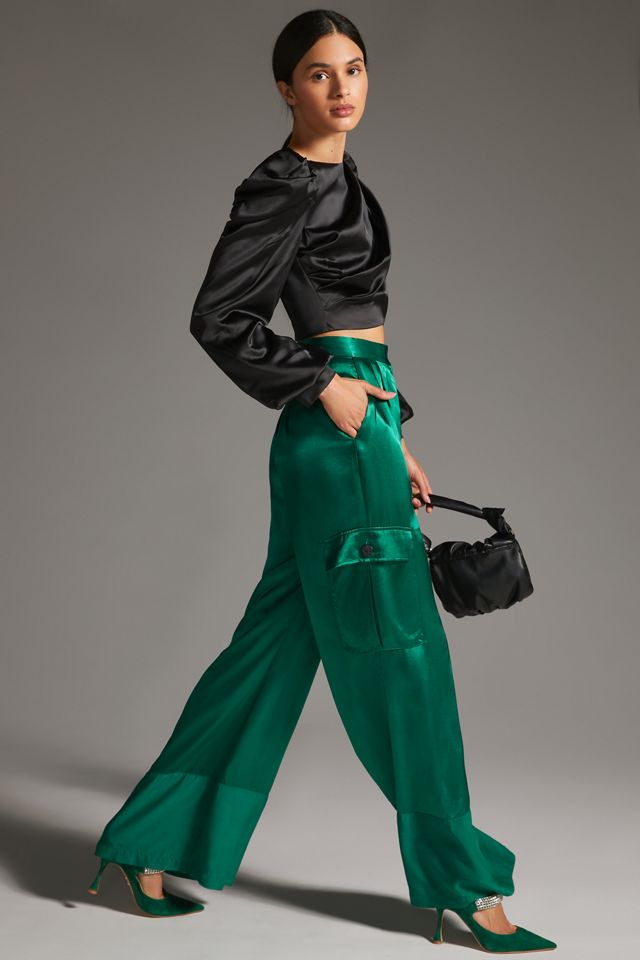 Corey Lynn Calter Satin Cargo Pants #2