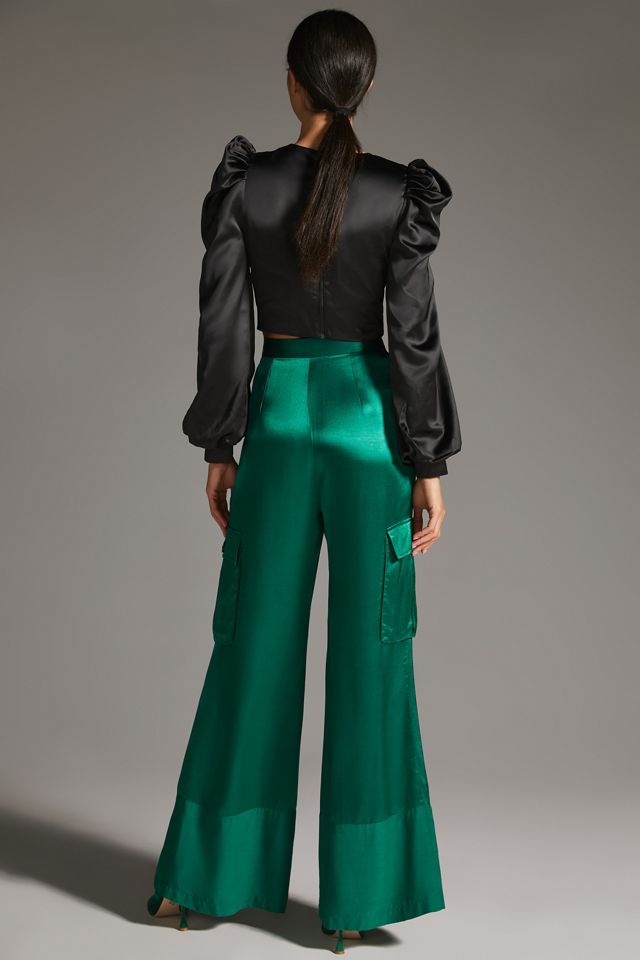 Corey Lynn Calter Satin Cargo Pants #3