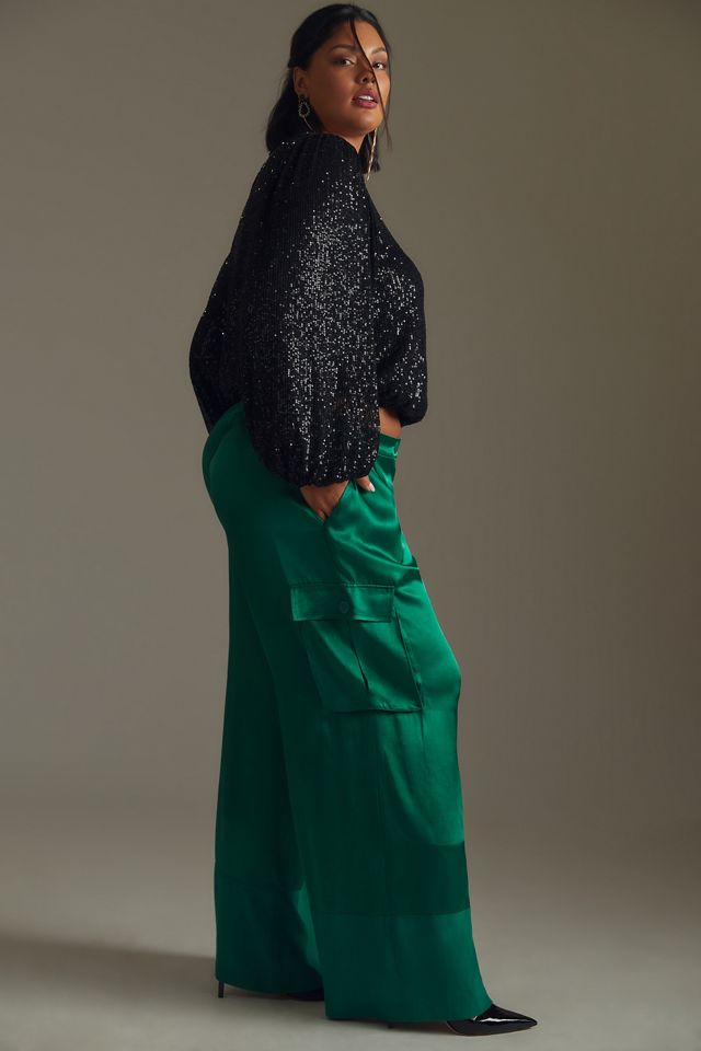 Corey Lynn Calter Satin Cargo Pants #8