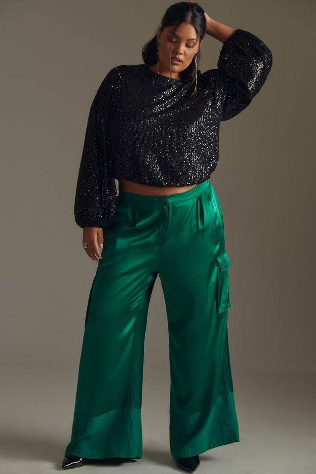 Corey Lynn Calter Satin Cargo Pants #6