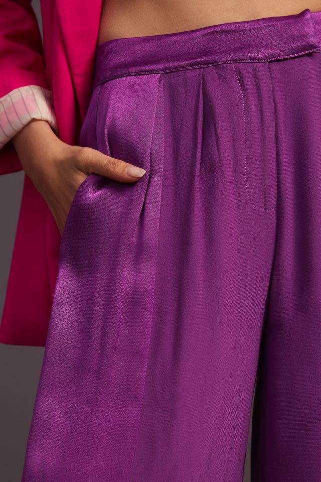 Corey Lynn Calter Wide-Leg Satin Pants #2
