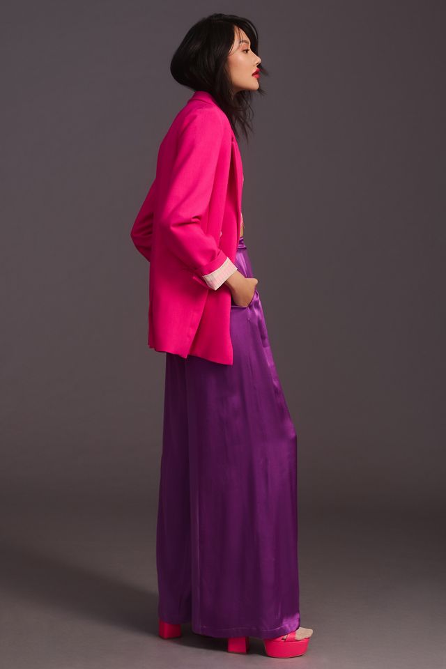 Corey Lynn Calter Wide-Leg Satin Pants #3