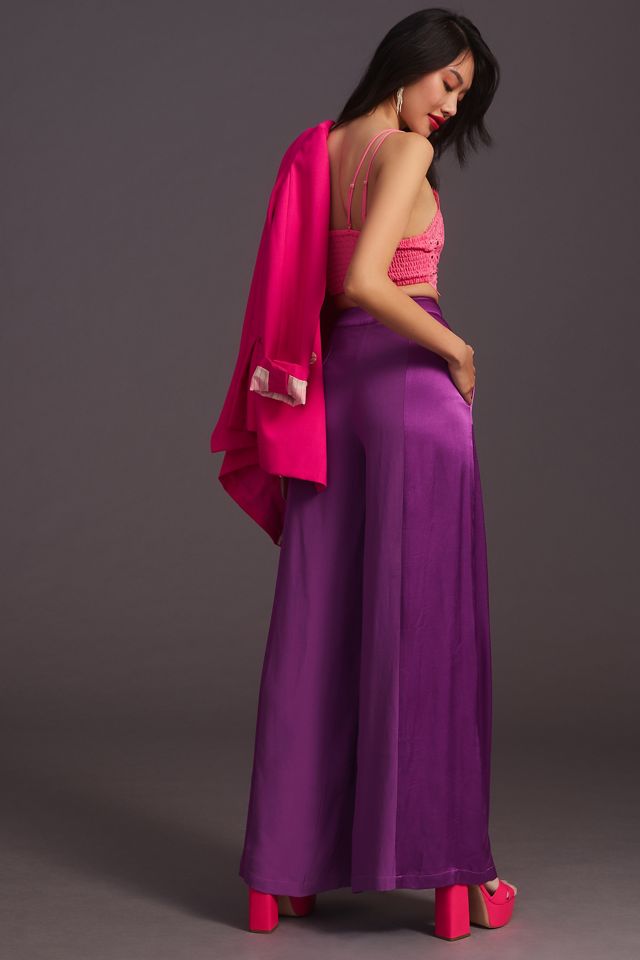 Corey Lynn Calter Wide-Leg Satin Pants #4