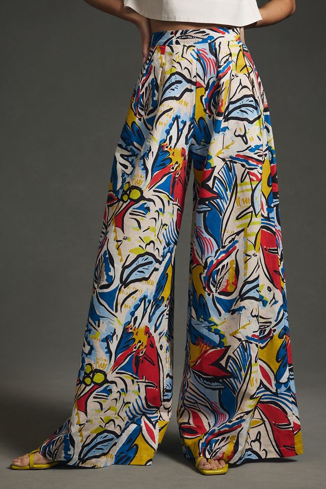 Corey Lynn Calter Printed Wide-Leg Pants #1