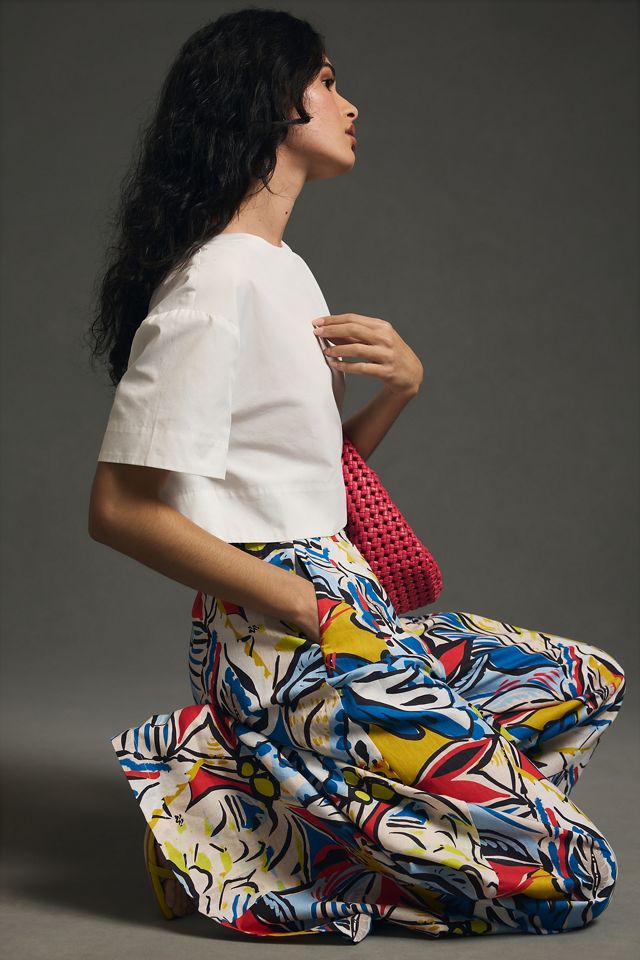 Corey Lynn Calter Printed Wide-Leg Pants #4