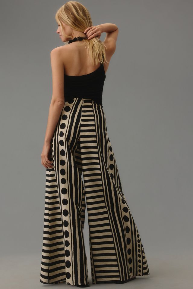 Corey Lynn Calter Geometric Linen Wide-Leg Pants #2