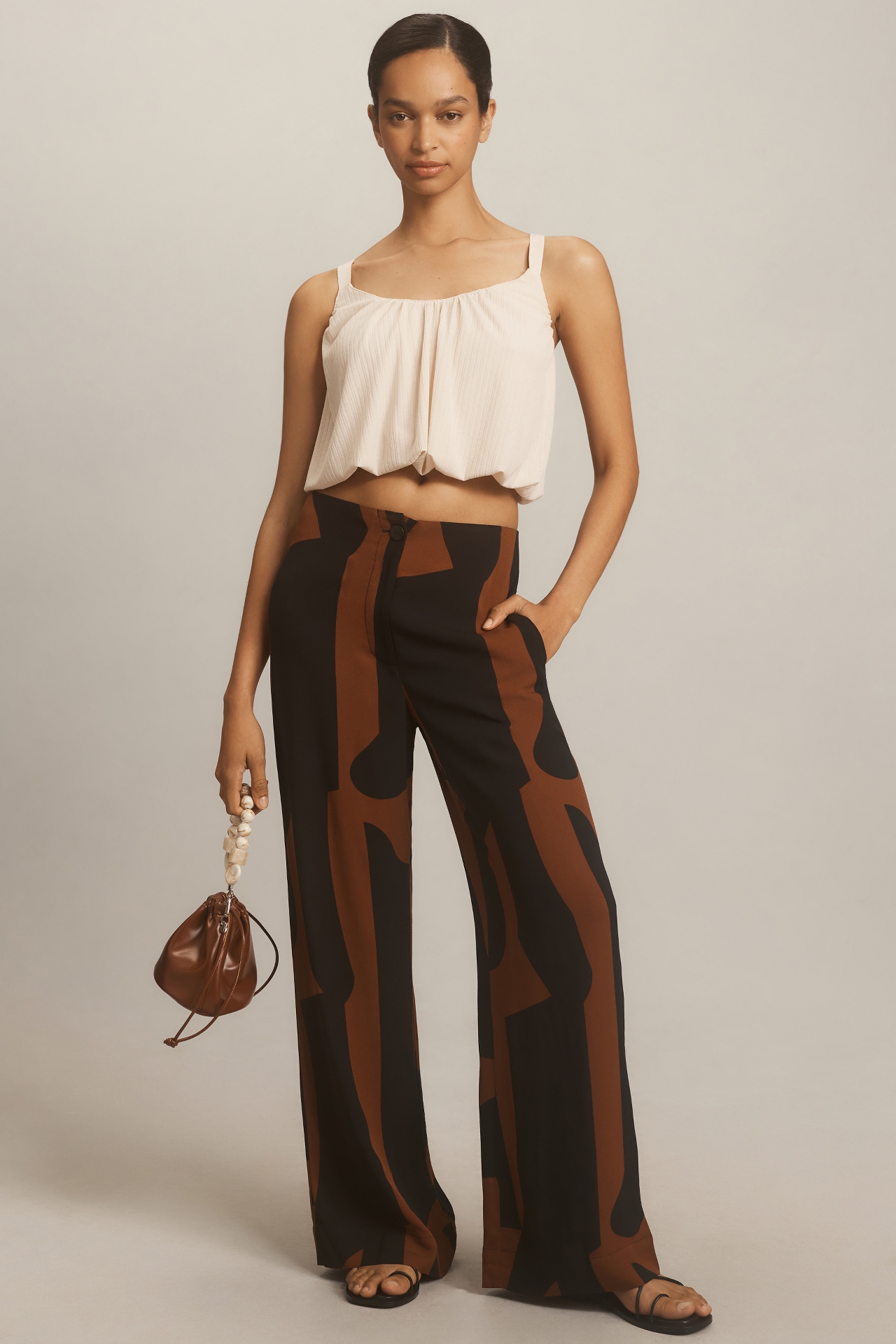 Corey Lynn Calter Printed Wide-Leg Trousers