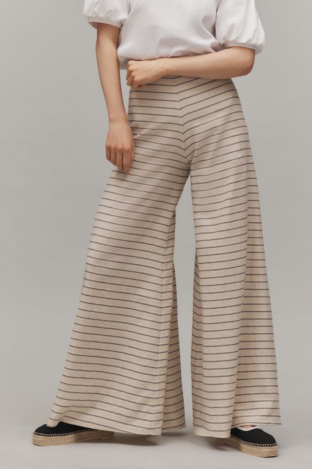 Corey Lynn Calter Grace Linen Blend Striped Wide-Leg Pants #2