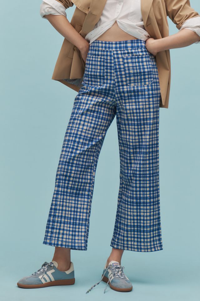 Corey Lynn Calter Gingham Crop Wide-Leg Pants #1