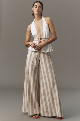 Corey Lynn Calter Wide-leg Cotton Pants In Sand