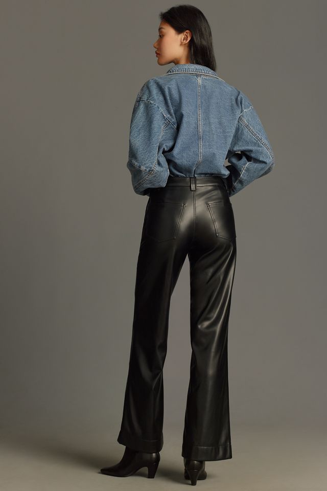 Joe's Jeans The Mia High-Rise Wide-Leg Faux-Leather Pants #3