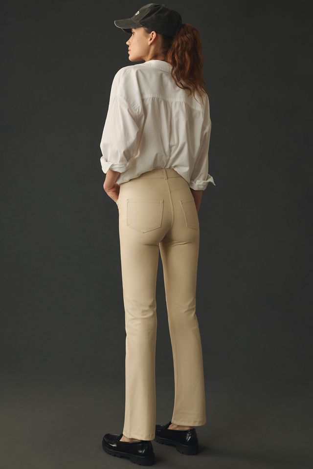 Paige Stella Faux Leather Straight-Leg Pants #2