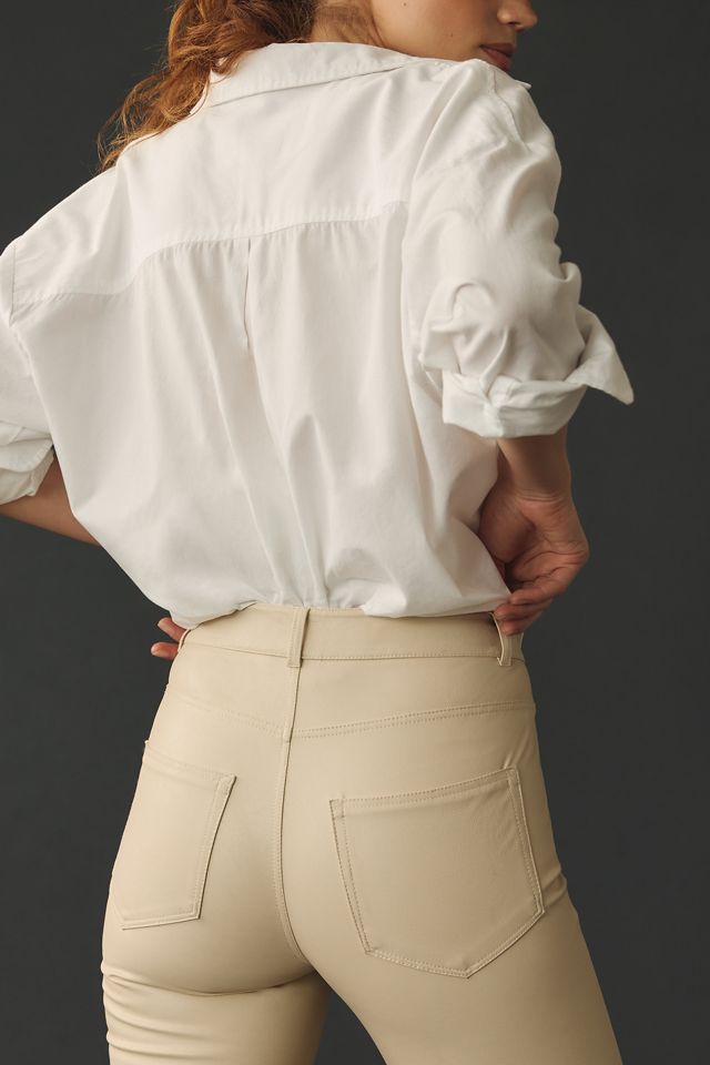 Paige Stella Faux Leather Straight-Leg Pants #3