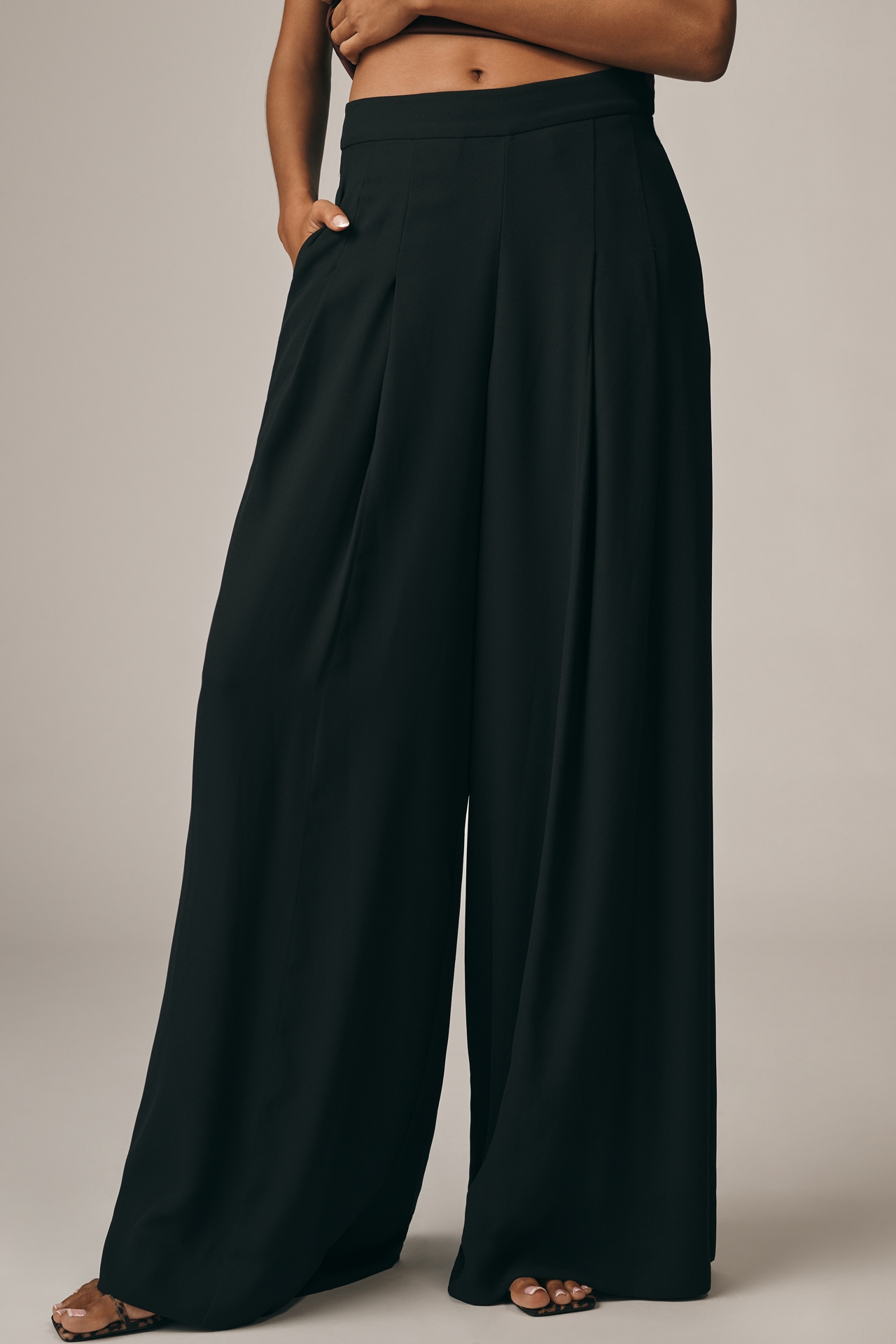 PAIGE Cecil Pleated High-Rise Wide-Leg Pants