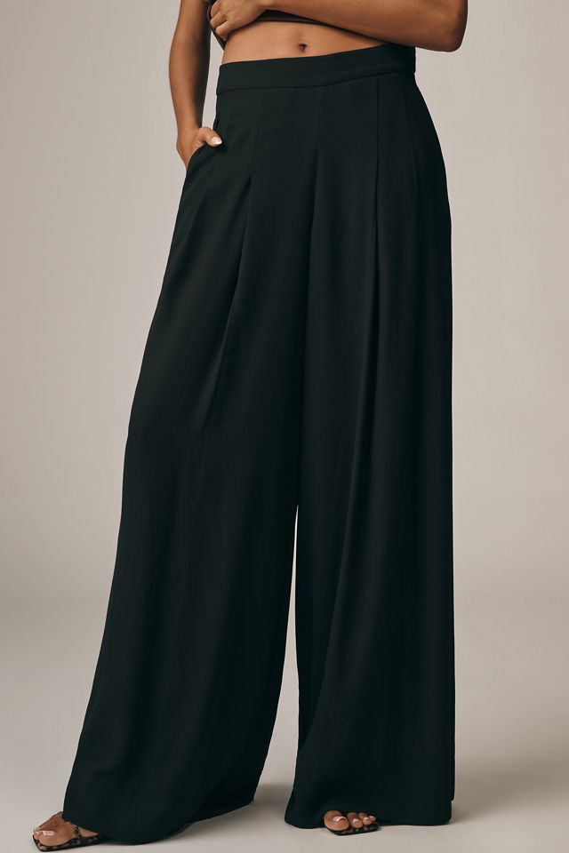 PAIGE Cecil Pleated High-Rise Wide-Leg Pants #1
