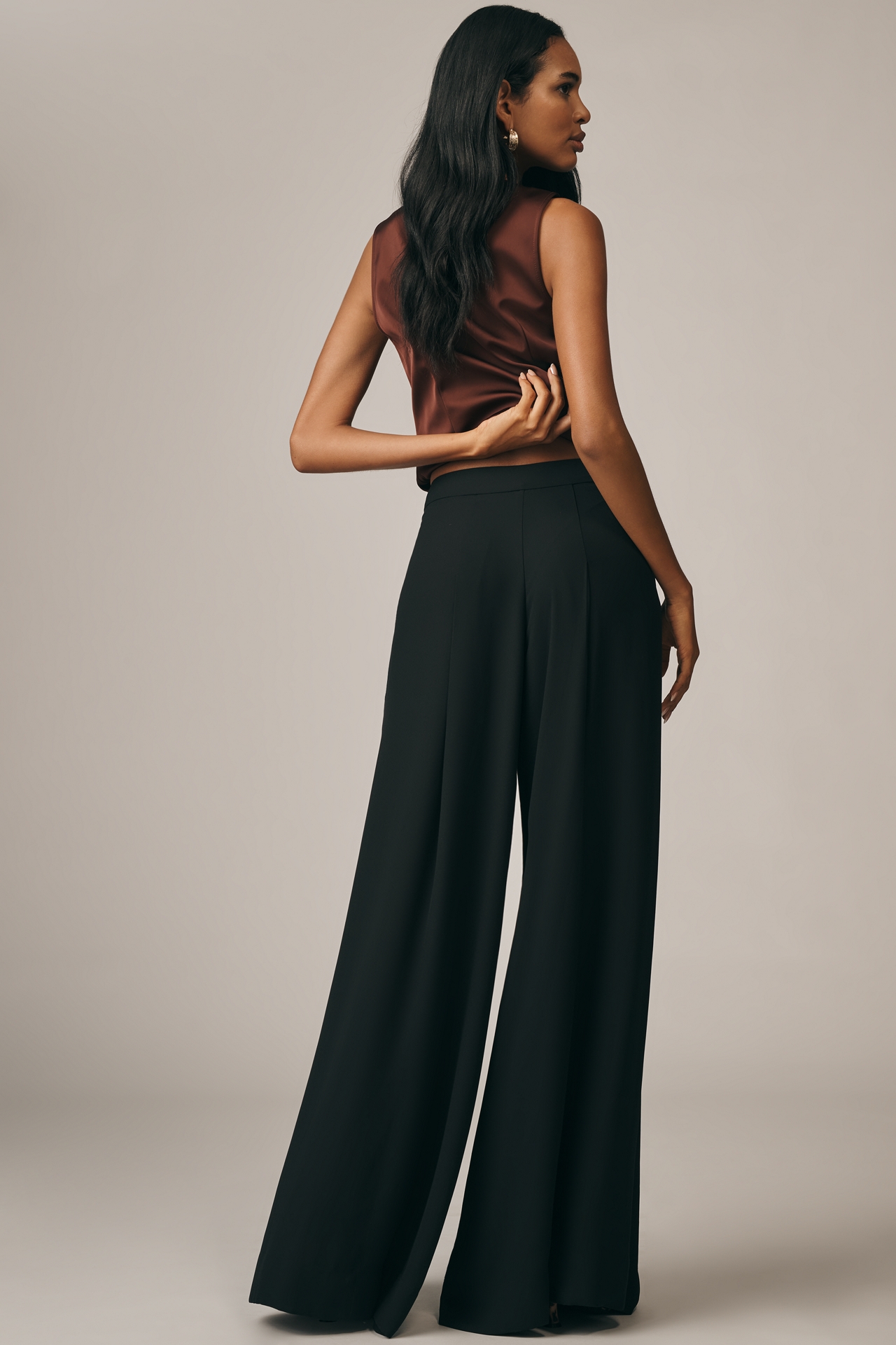 PAIGE Cecil Pleated High-Rise Wide-Leg Pants
