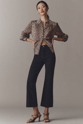 Paige Nixie High-rise Crop Flare Pants In Black