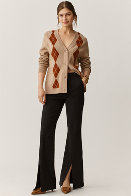 Paige Sofia Split-hem Pants In Black